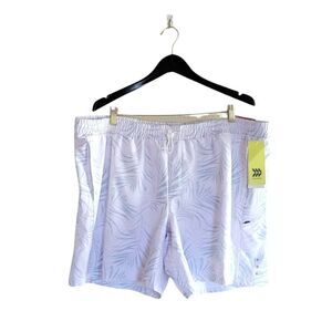 All In Motion Mens Shorts White 2XL Big & Tall Swim Trunks New